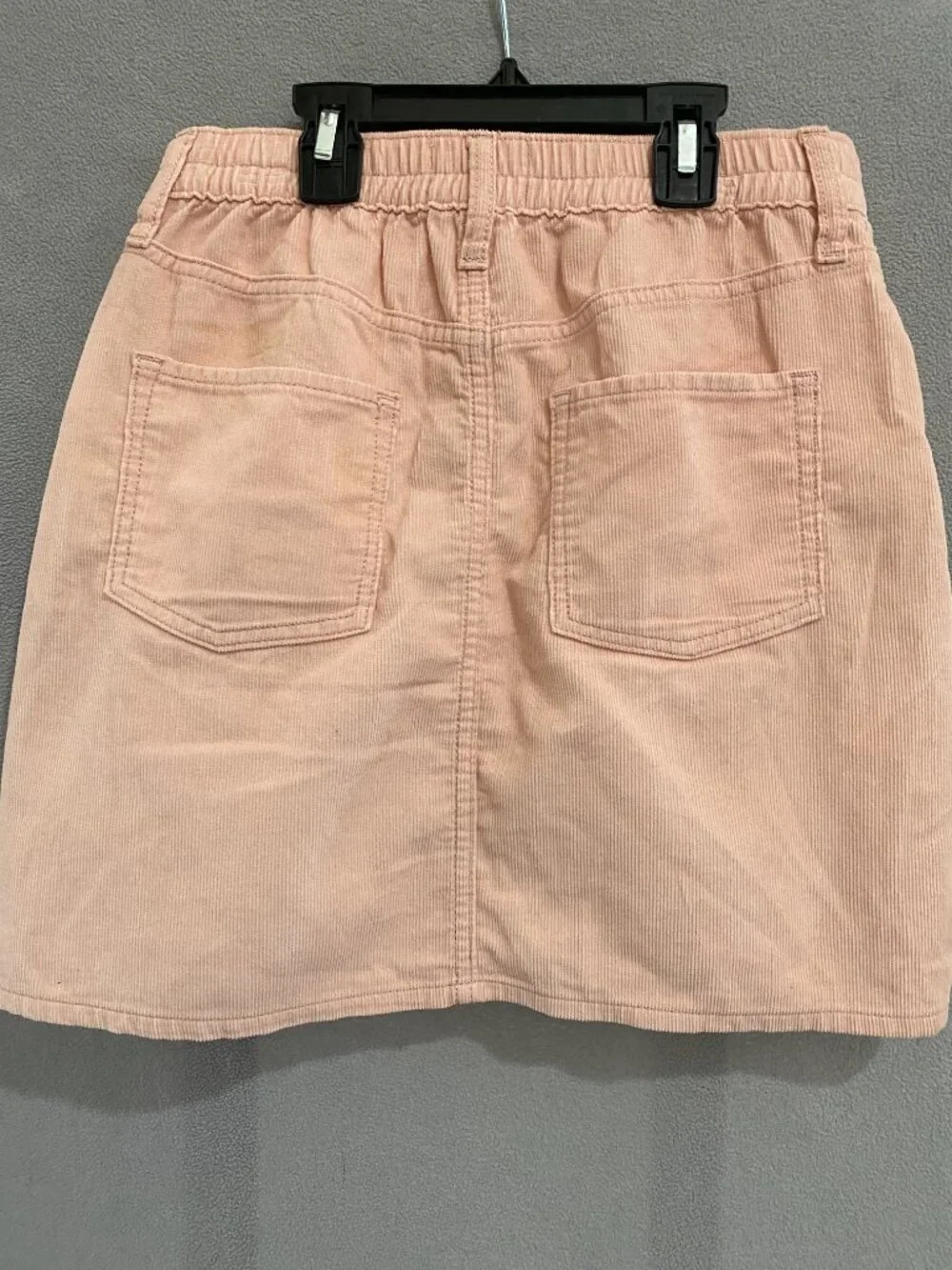 Old Navy Girls XL 14-16 Blush Pink Corduroy Skirt Cotton A-Line Button Front